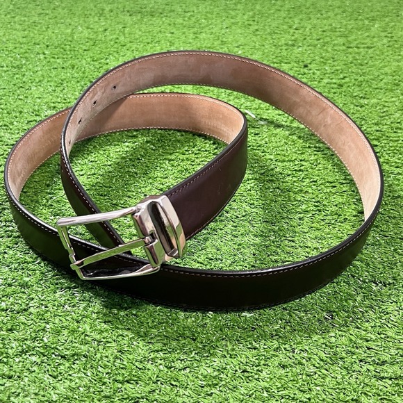 Tiberio Ferretti Handmade Italian Leather Belt SZ 44 Cognac Brown Leather MINT